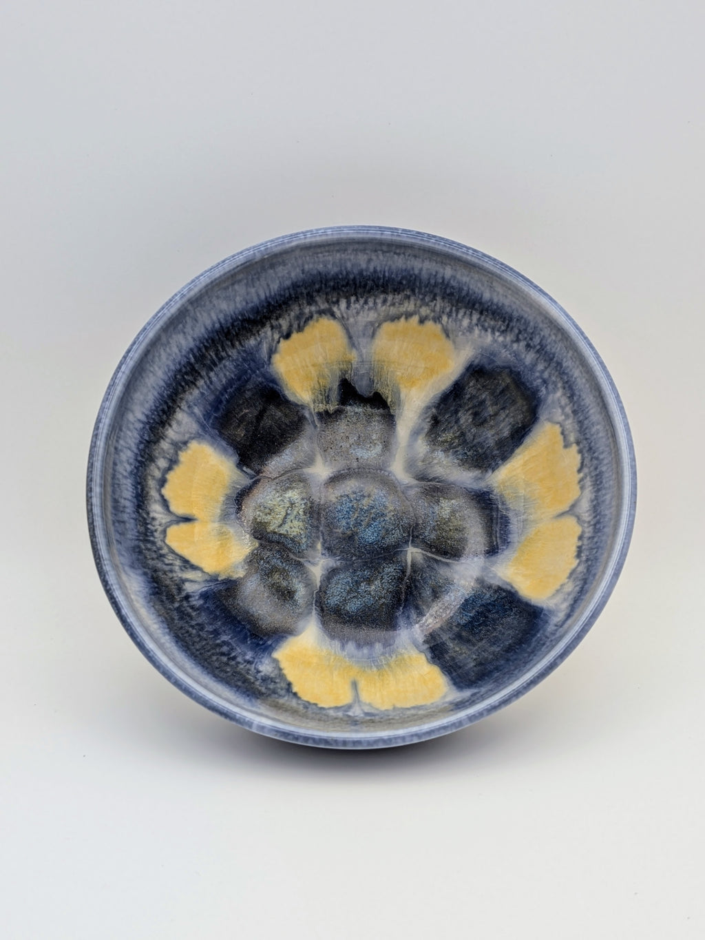 Set of 3 medium bowls - green/ivory, blue/yellow, red/orange