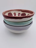 Set of 3 medium bowls - red, green, purple