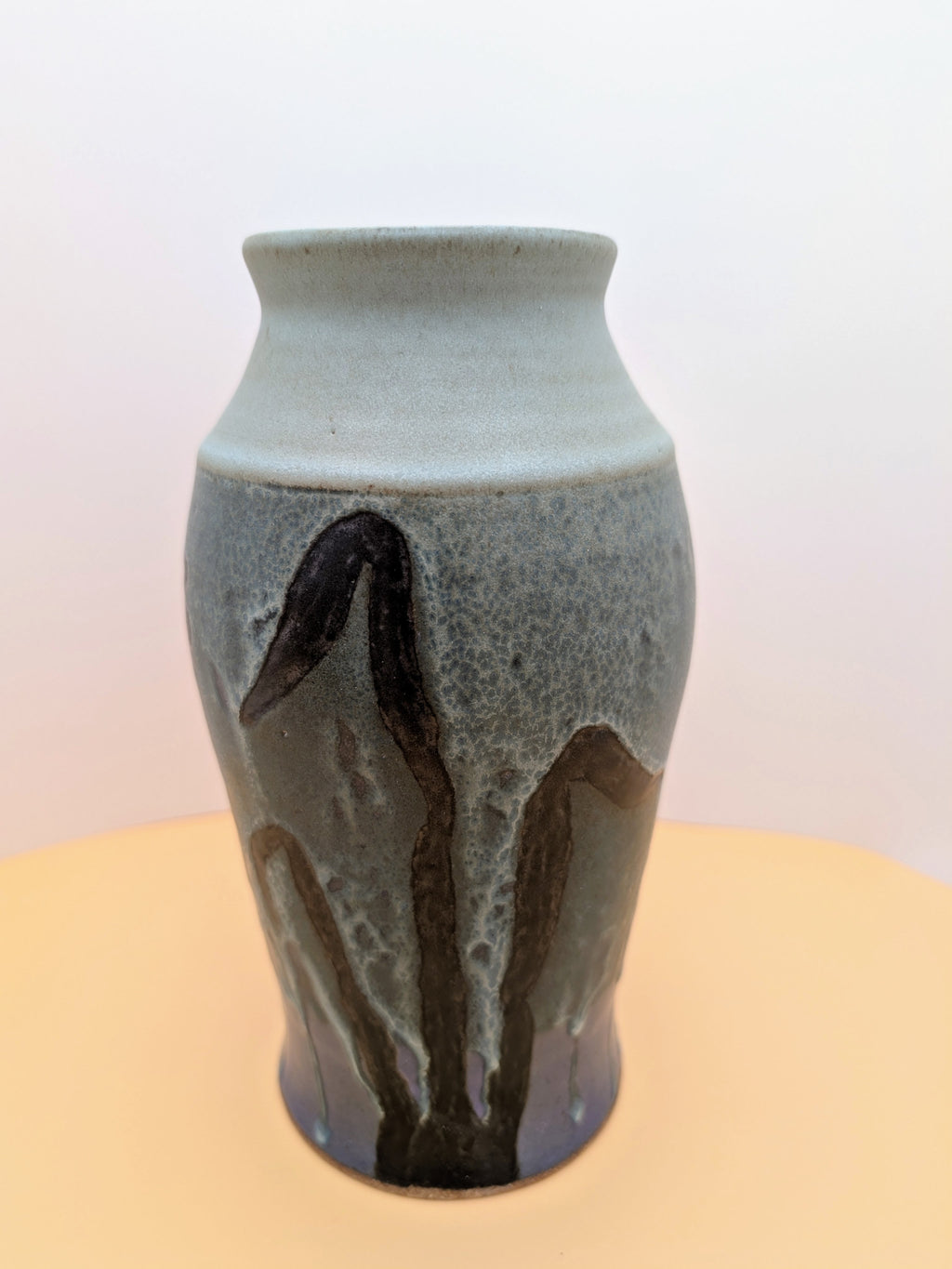 Dragonflies and reeds vase - purple and greenish hues