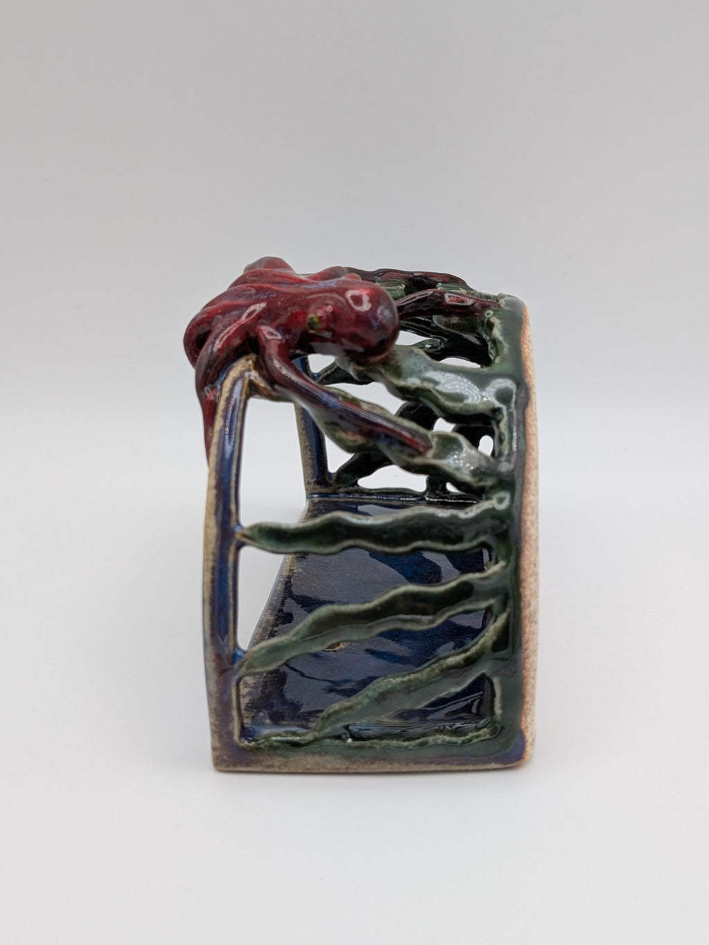 Sponge holder - red octopus