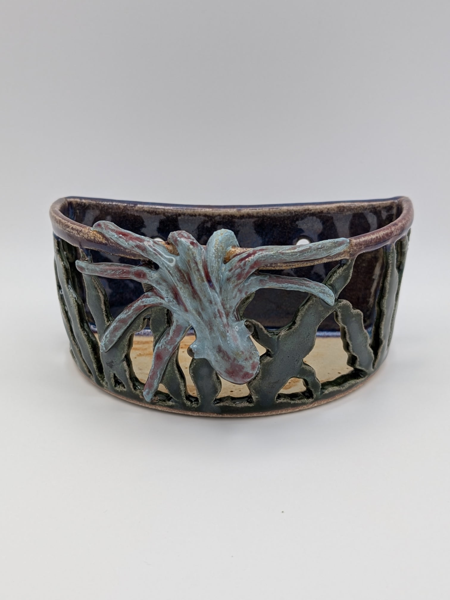 Sponge holder - light blue octopus