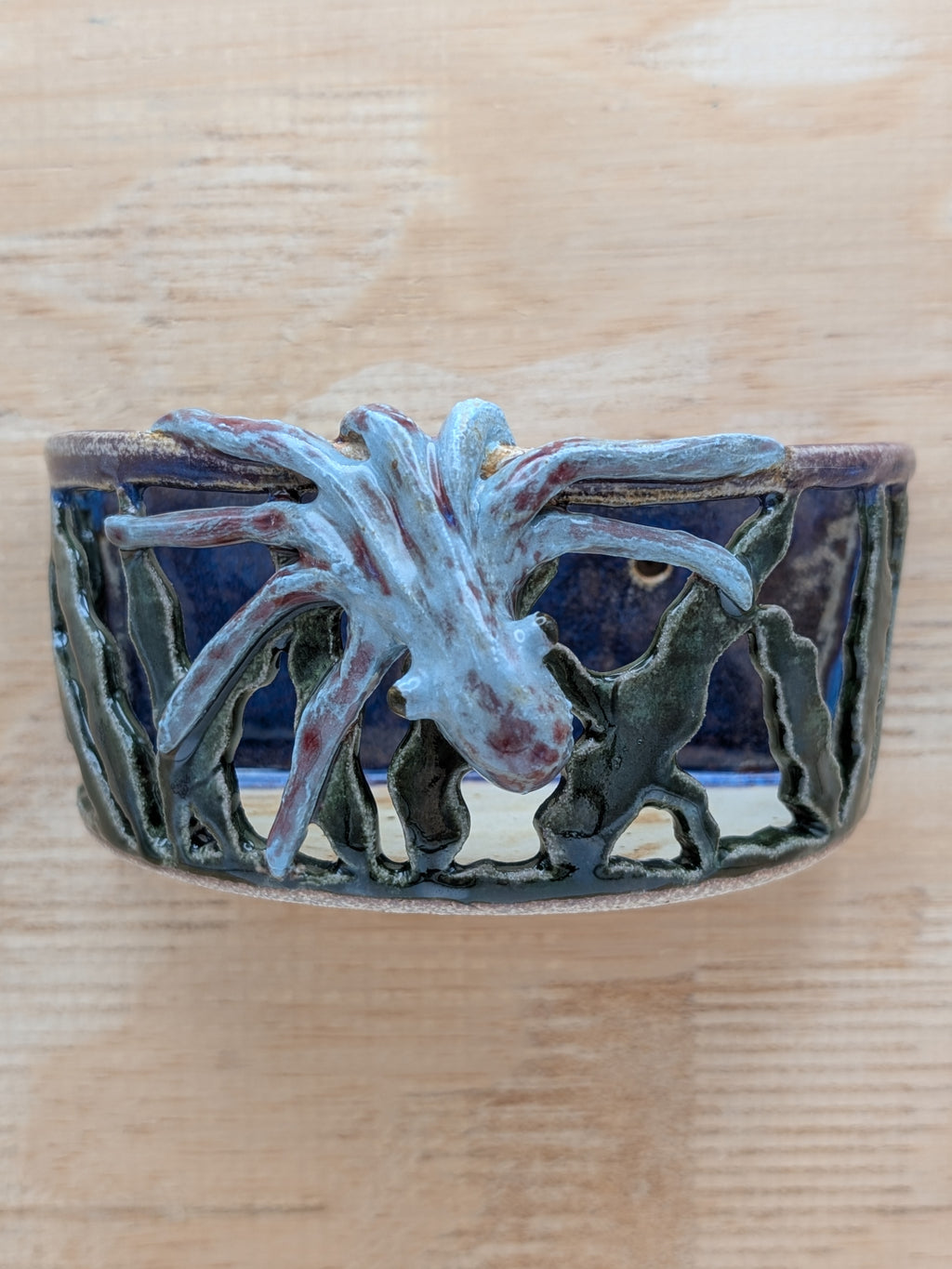 Sponge holder - light blue octopus