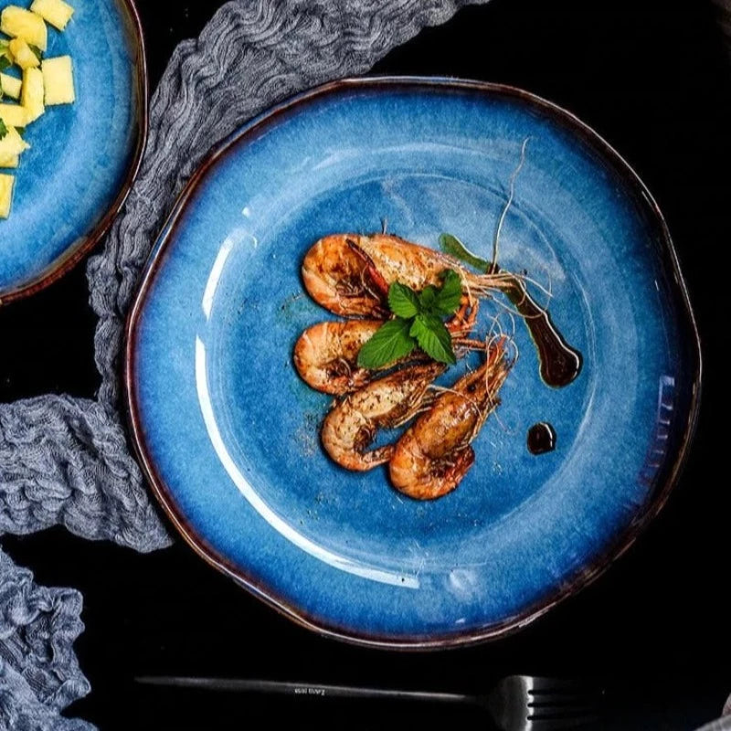 Oceanic Elegance: Wavecrest Dinner Plate's Artful Design