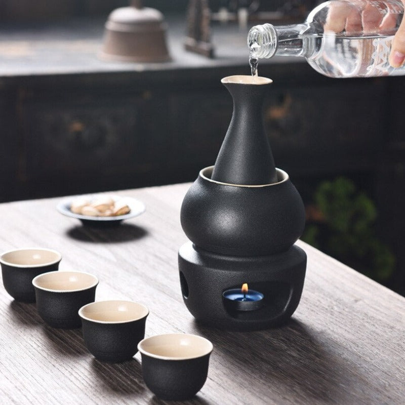 Ceramic Sake Set with Warmer